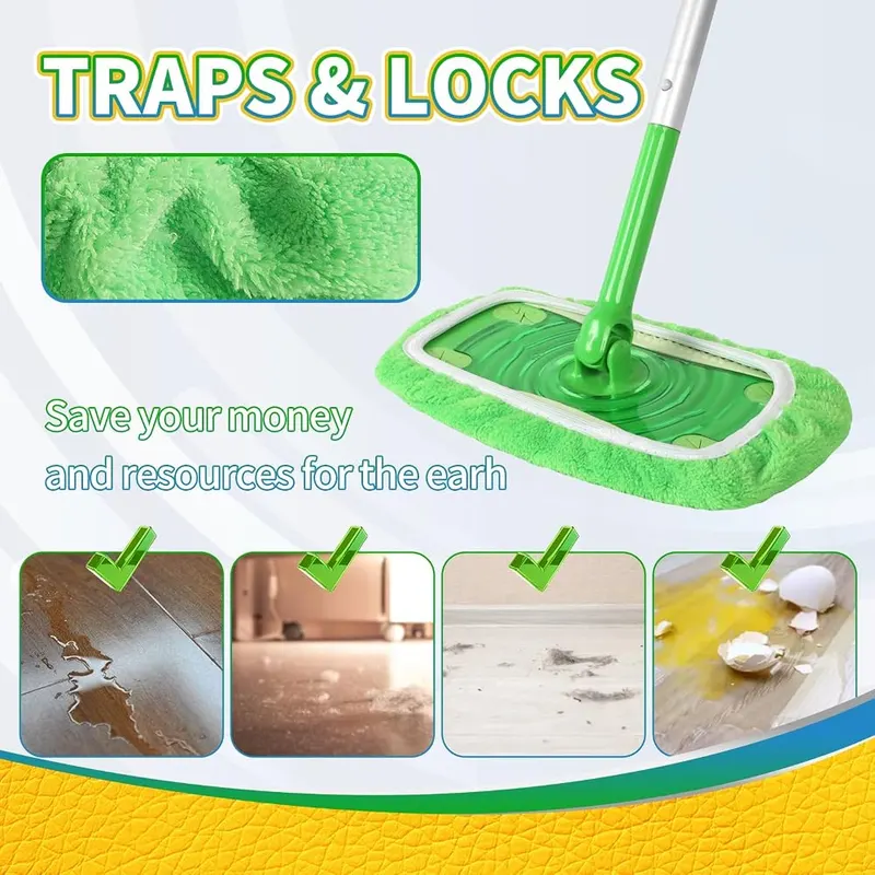 AmaVins Reusable Microfiber Mop Pads Compatible – Reusable & Washable