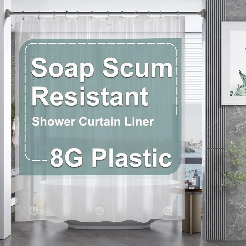 AmazerBath Plastic Shower Curtain Clear Premium PEVA – product photo 2 of 8