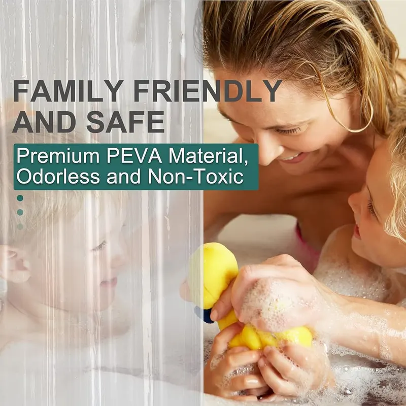 AmazerBath Plastic Shower Curtain Clear Premium PEVA – product photo 3 of 8