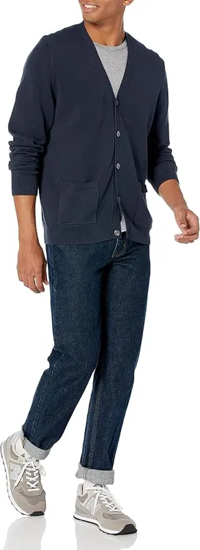 Amazon Essentials Men’s V-Neck Cotton Knitted Cardigan Sweater – product photo 5 of 7