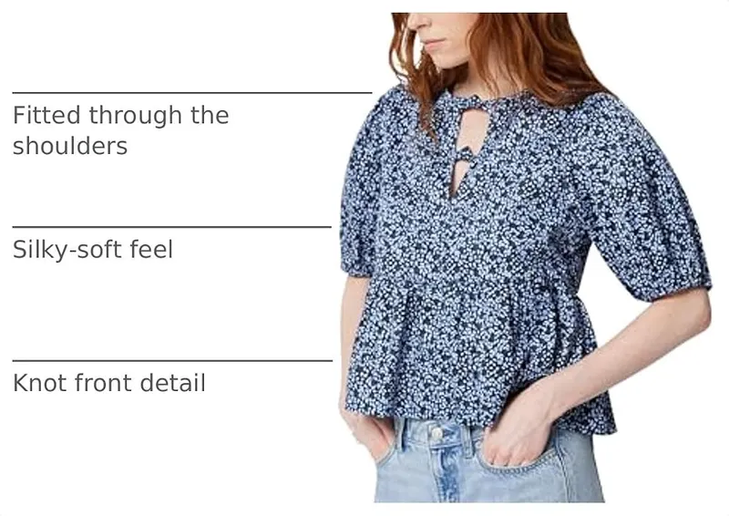 Amazon Essentials Women’s Cotton Sateen Relaxed-Fit Peplum Blouse – Everyday Top
