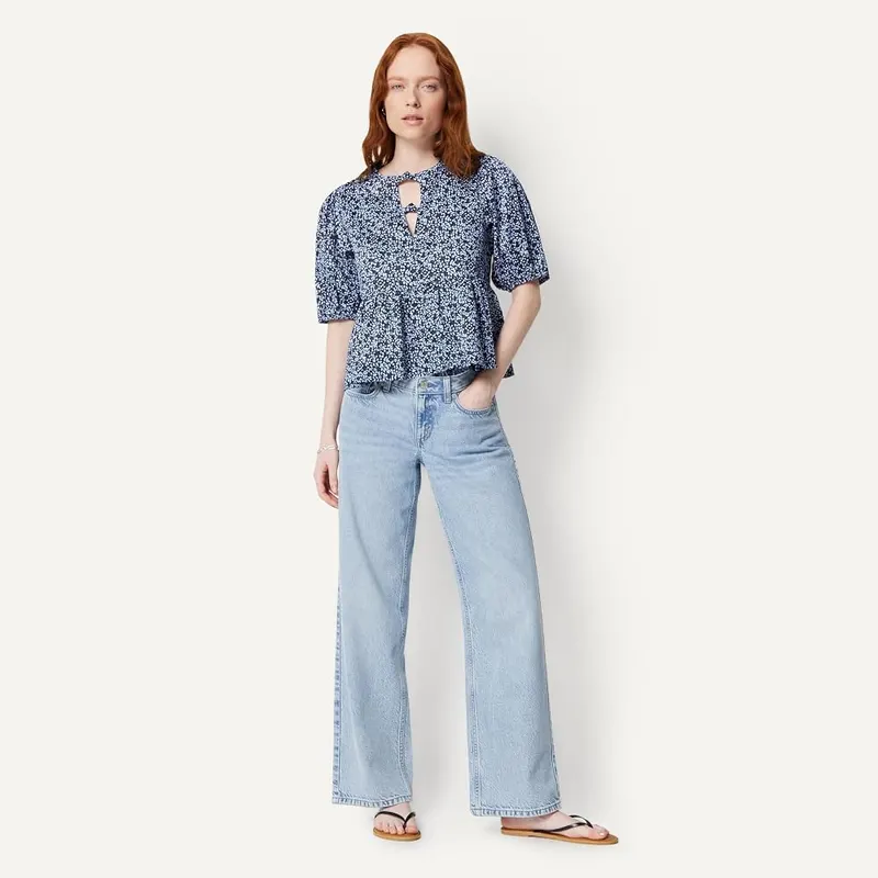 Amazon Essentials Women’s Cotton Sateen Relaxed-Fit Peplum Blouse – product photo 6 of 6