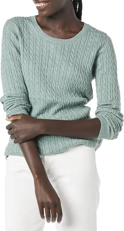 Amazon Essentials Women’s Lightweight Cable Knit Crewneck Sweater