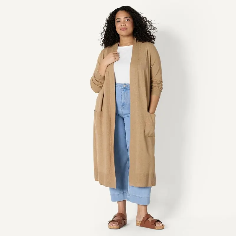 Amazon Essentials Women’s Regular-Fit Lightweight Soft Duster Length – Duster Cardigan