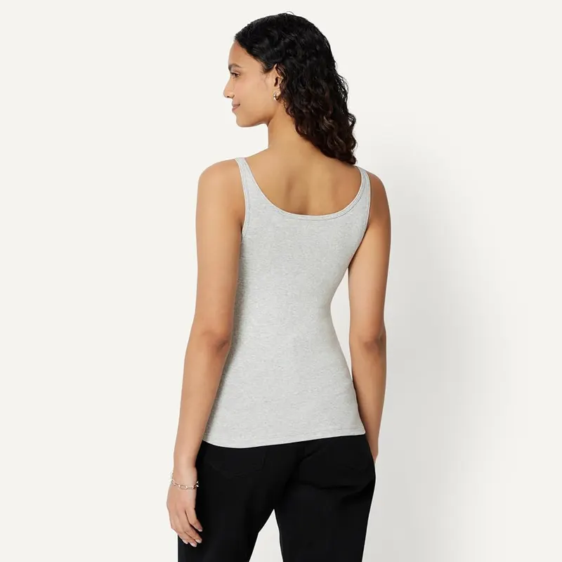 Amazon Essentials Women’s Slim-Fit Thin Strap Tank Top Large – Ribbed Cotton-Modal