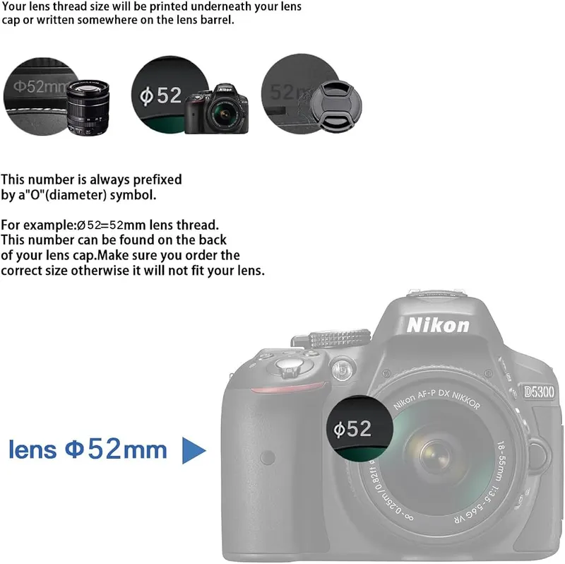 AMOPOFO 52mm Camera Lens Cap Compatible – Suitable 2