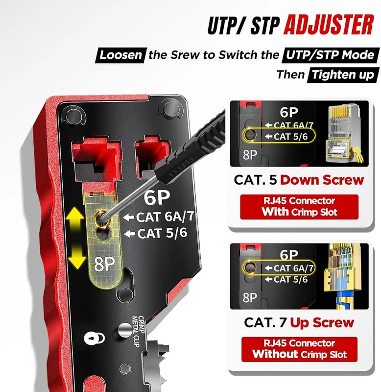 AMPCOM RJ45 Crimper – Pass through and normal plugs