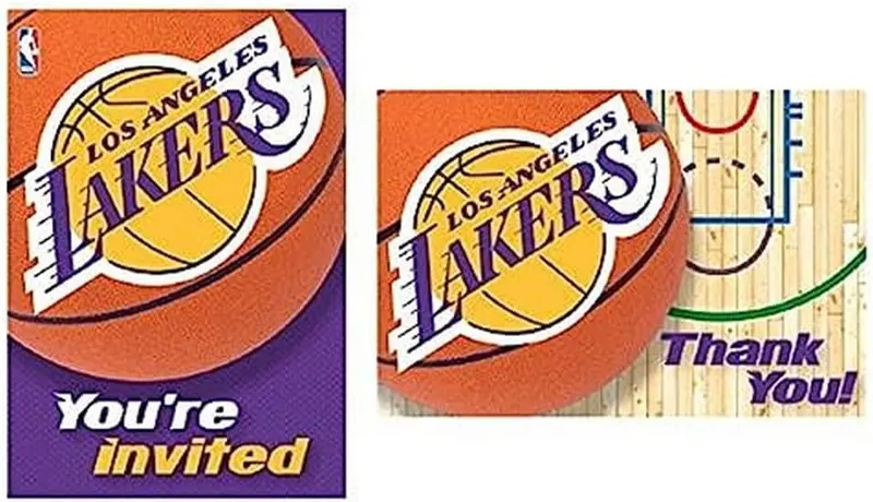Amscan LA Lakers NBA Invitation & Thank