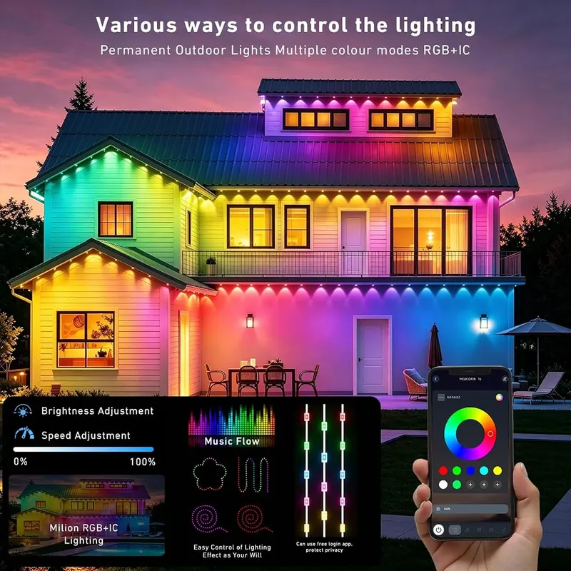 AMURTH 600FT Permanent Outdoor Lights RGB+IC Lights – product photo 2 of 7
