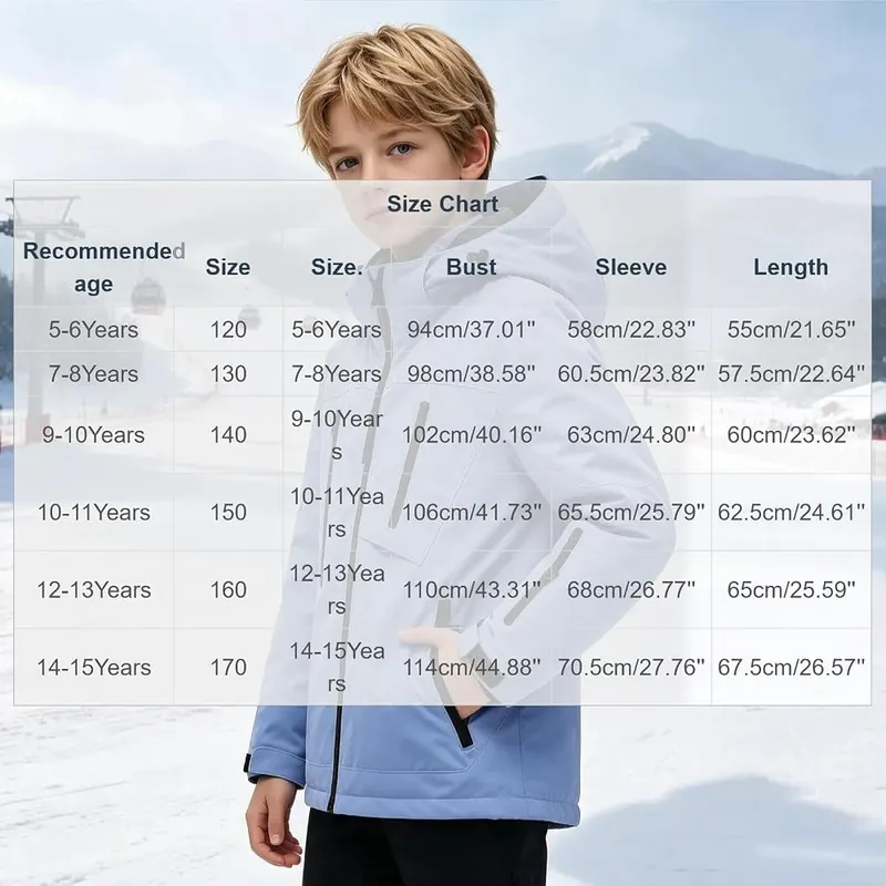 ANANASURF Kid’s Ski Jacket Winter Coat Boy’s – Adjustable cuffs and hem for fit