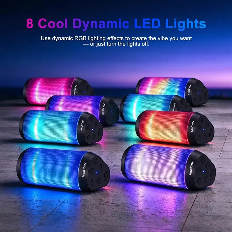 ANCOBER Portable Bluetooth Speaker – 36-hour playtime listed