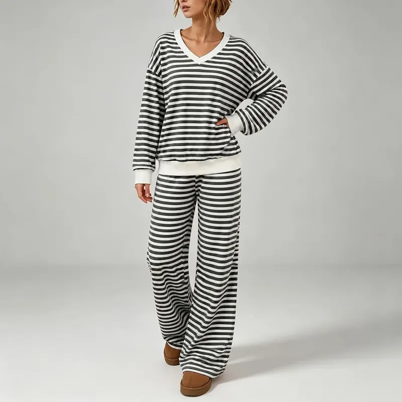 Aniywn Cozy Pajamas – Classic striped print design
