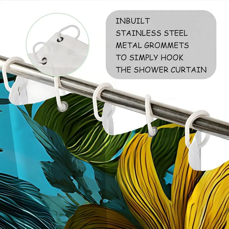 ANNA QUEEN Monstera Deliciosa Shower Curtain – product photo 4 of 8