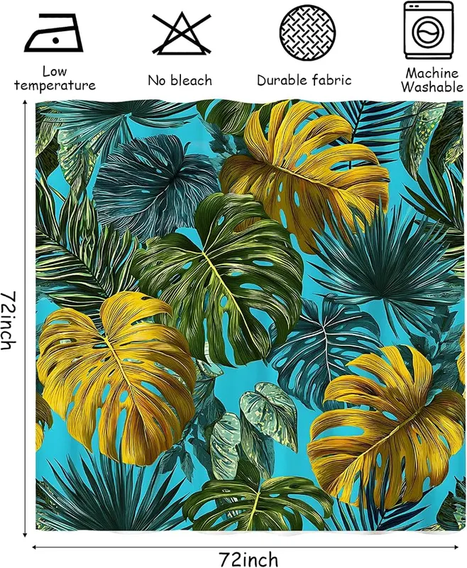 ANNA QUEEN Monstera Deliciosa Shower Curtain – product photo 7 of 8