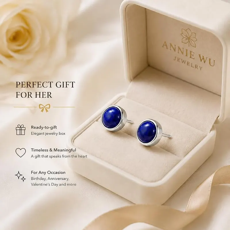 ANNIE WU Lapis Lazuli Stud Earrings – product photo 7 of 7