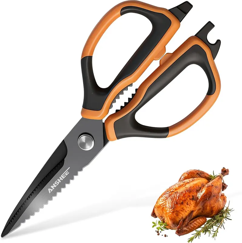 ANSHEE Multipurpose Kitchen Scissors & Food Shears in Orange 1pack