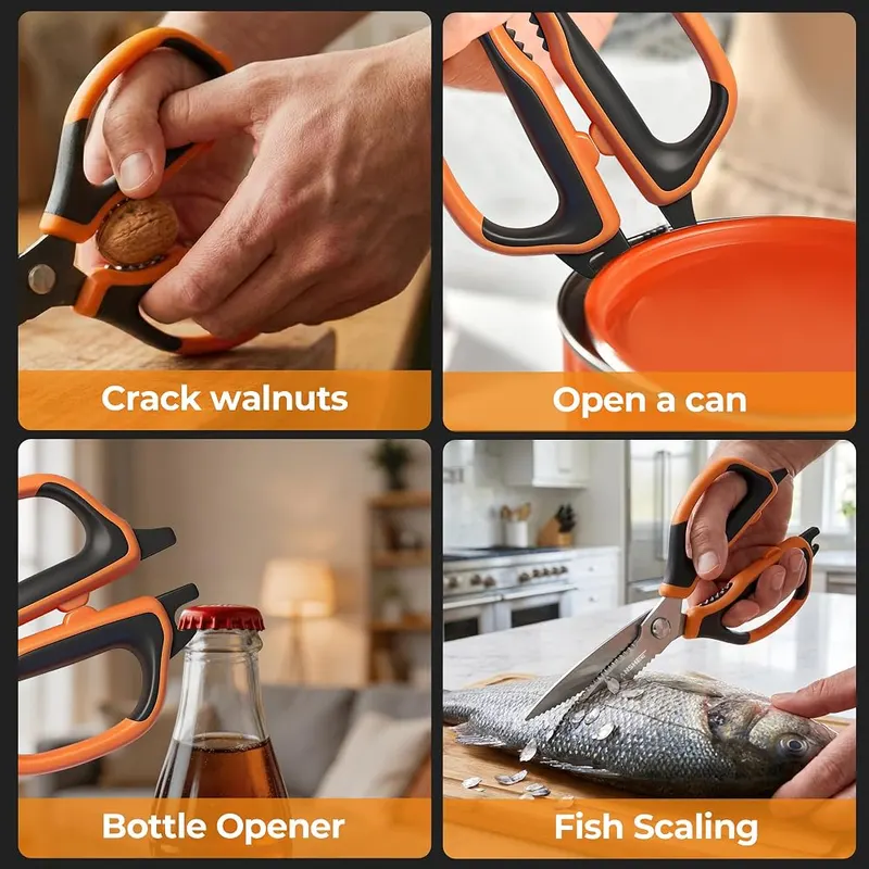 ANSHEE Multipurpose Kitchen Scissors & Food Shears – Built-in bottle opener