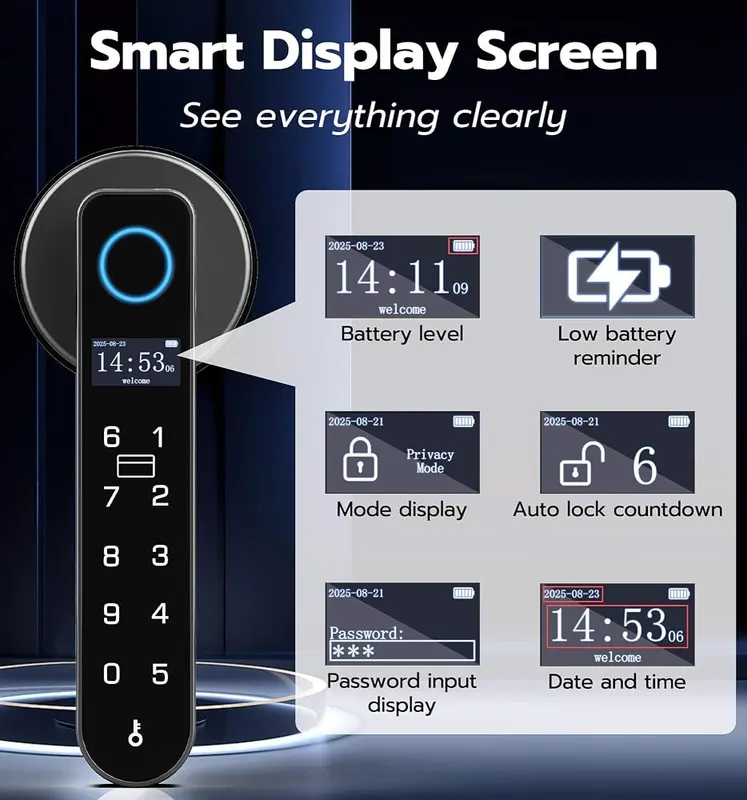 Anweller Fingerprint Door Handle Lock – Smart keyless entry design