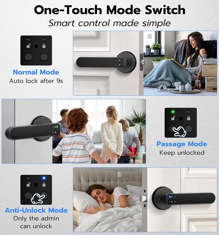 Anweller Fingerprint Door Handle Lock – Door knob style replacement