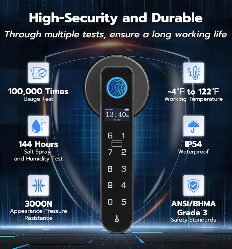 Anweller Fingerprint Door Handle Lock – product photo 8 of 9