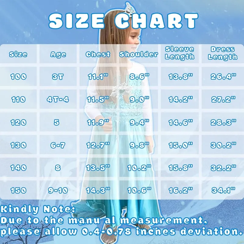 Aolliya Princess Dresses Blue – product photo 6 of 9