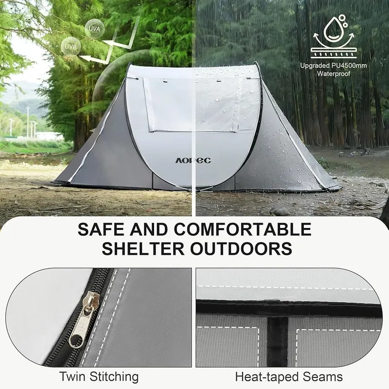 AOPEC Pop Up Camping Tent – PU4500mm waterproof coating