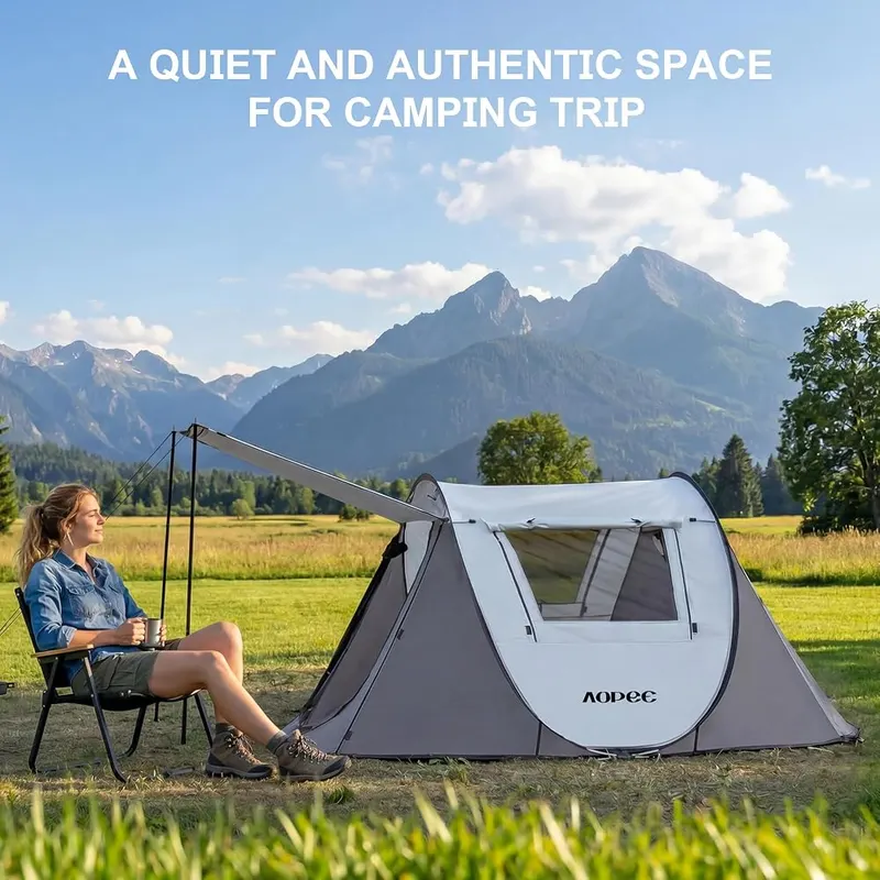 AOPEC Pop Up Camping Tent – Two doors, two mesh windows