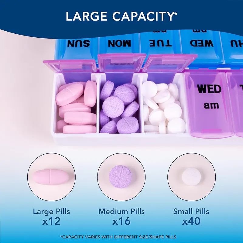 Apex Weekly AM/PM Medication Dispenser – Pill Organizer 2 Times a Day