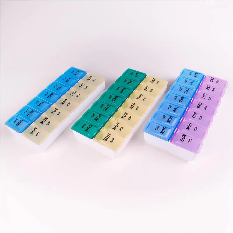 Apex Weekly AM/PM Medication Dispenser – Color May Vary – This item comes