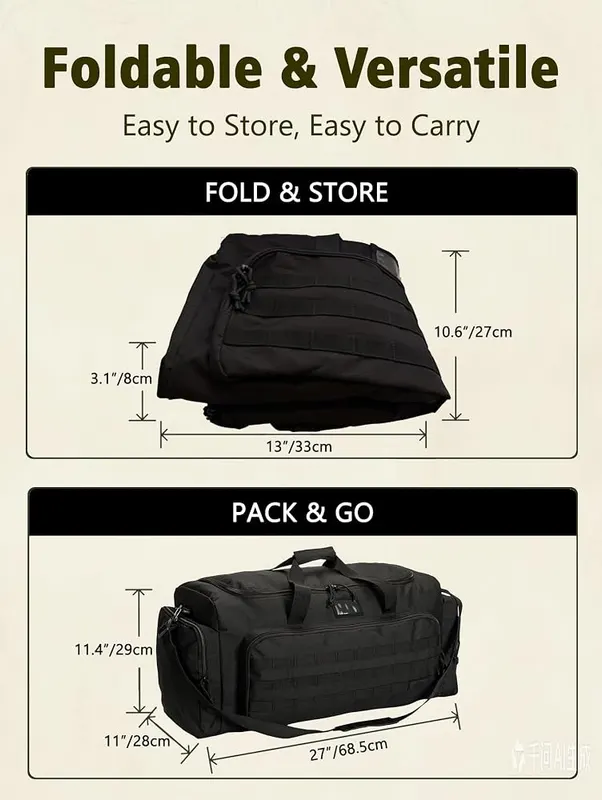 APRILBAY Large Travel Duffle Bag 65L – Tactical camping styling