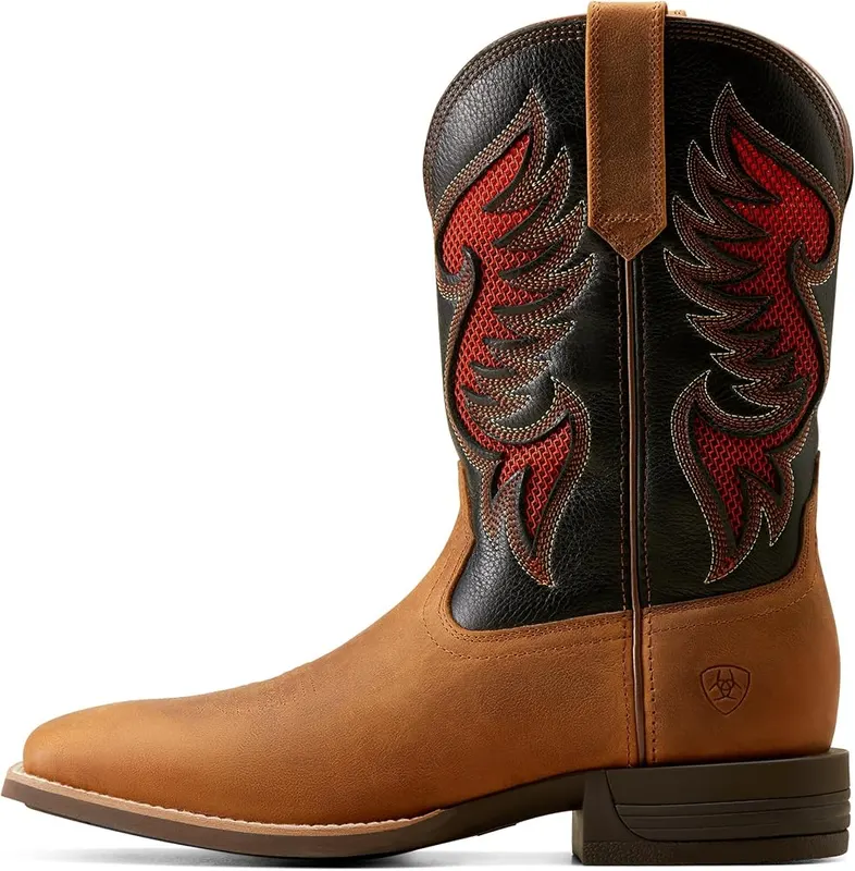 ARIAT Men’s Cowpuncher VentTEK Cowboy Boot – Shock Shield technology diffuses heel impact while absorbing