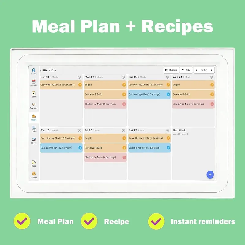 ArrayPixel 10.1″ Touchscreen Digital Calendar – Power & Storage Reminder