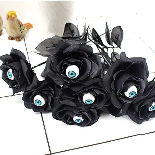 Artificial Black Rose Spooky Faux Flower Stem – product photo 3 of 7