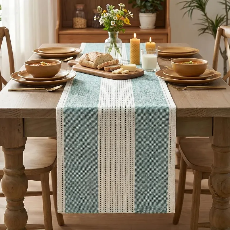 Artoid Mode Forest Green Farmhouse Rustic Table Runner – Polyester