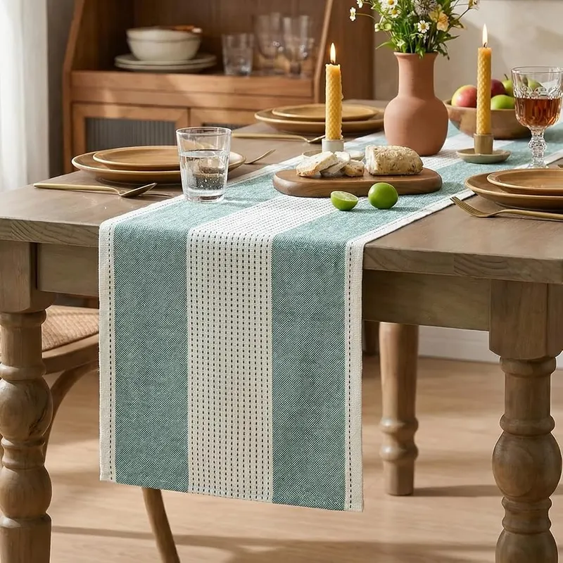 Artoid Mode Forest Green Farmhouse Rustic Table Runner – Fits Table Size