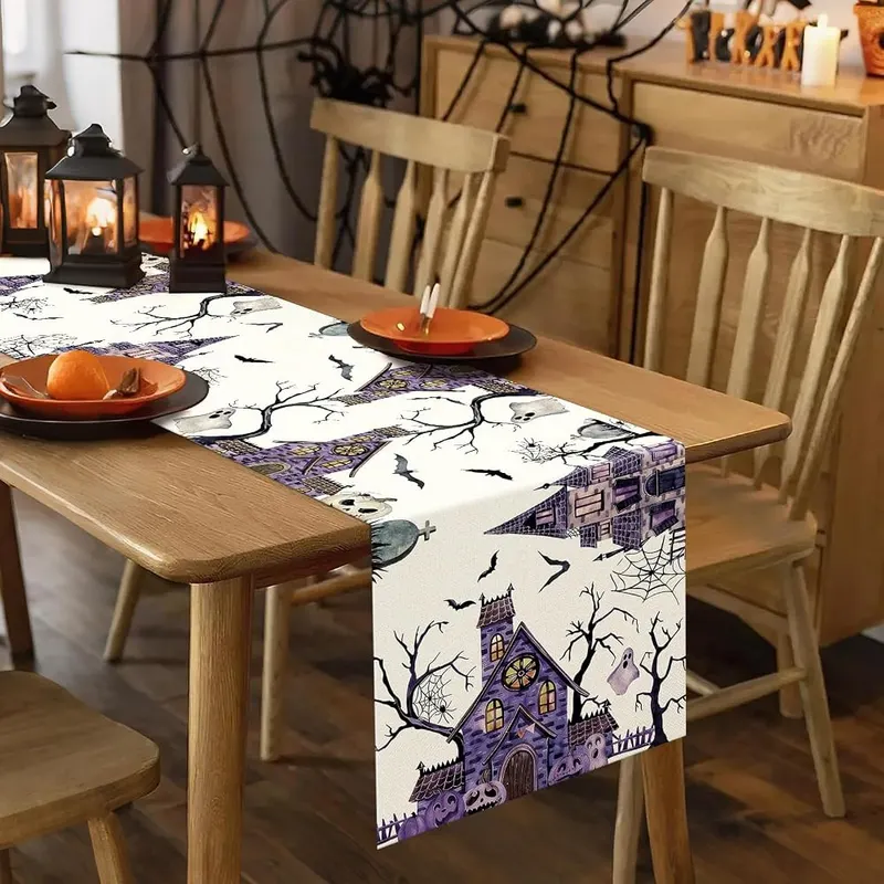 Artscope Purple Spooky Haunted House Tree Ghost 13″ x 72″ – Premium Durability