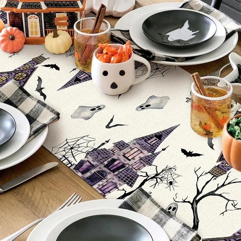 Artscope Purple Spooky Haunted House Tree Ghost 13″ x 72″ – Decorate your home