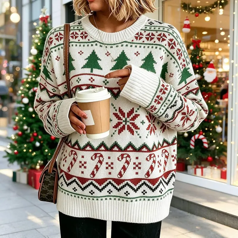 ASFGIMUJ Christmas Sweaters White – Material
