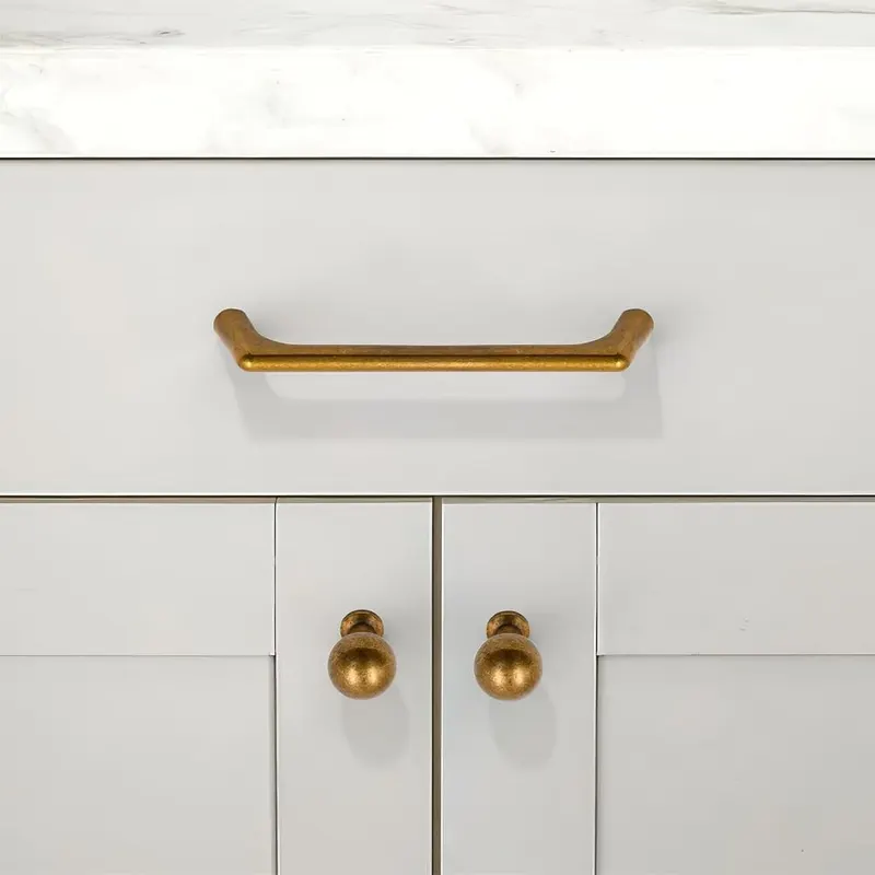 Asimerdeco 10 Pack Antique Brass Cabinet Pulls 3″ Hole Center Pull – Packaging