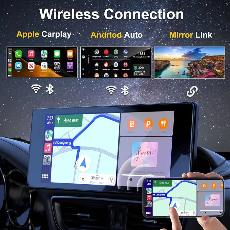 ASLONG 10.36″ HD Touchscreen CarPlay 4K 4CH – product photo 9 of 9