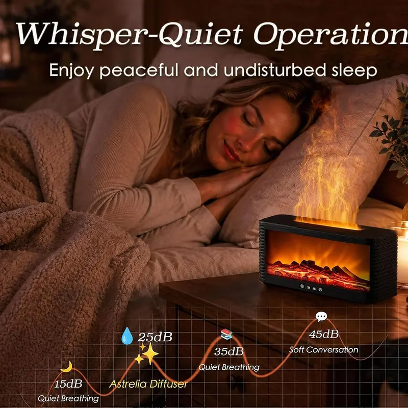 Astrelia Fireplace Essential Oil Diffuser – Enjoy Aromatherapy Anytime – Simply add water