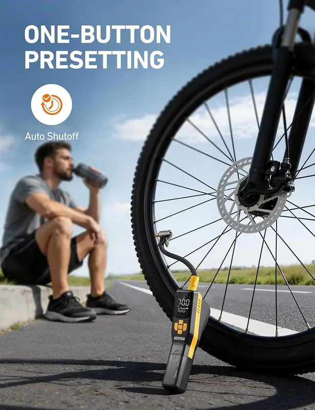 AstroAI 150PSI Electric Bike Pump – product photo 7 of 8