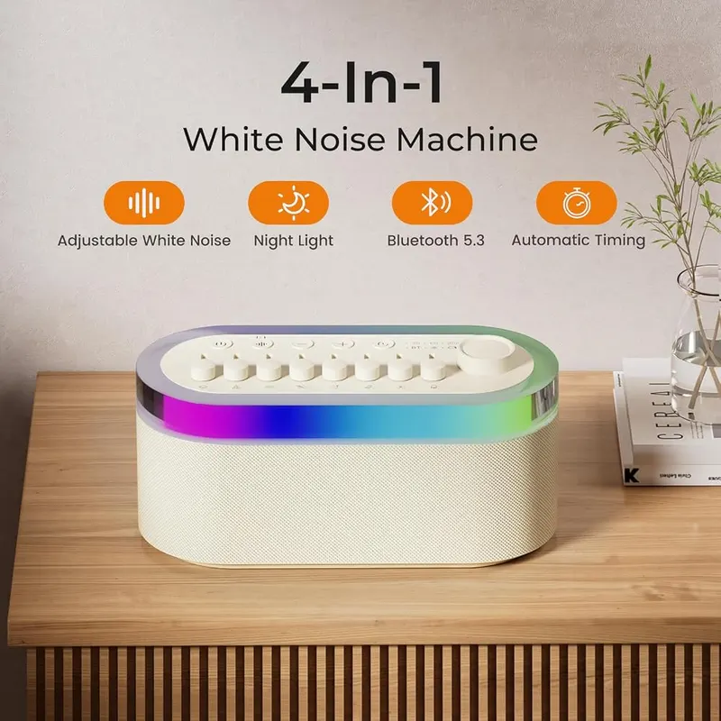 Asxill 3-in-1 Bluetooth Speaker White Noise Machine – Combines speaker and sound machine