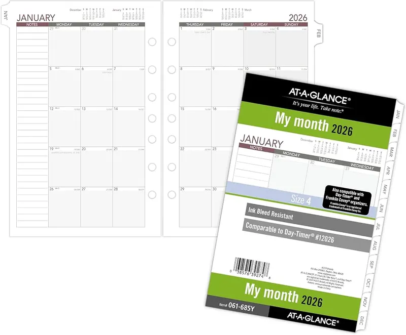 AT-A-GLANCE 2026 Planner Refill 061-685Y-26 – Monthly Views