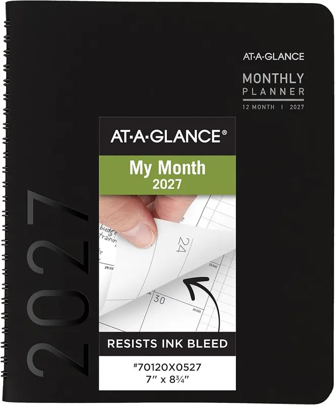 AT-A-GLANCE 2027 Planner Black 7″ x 8.75″ in Black