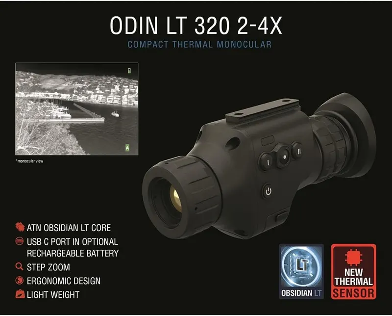 ATN Odin LT 320×240 – White Hot/Black Hot Mode for display of moving