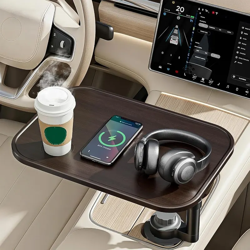 Aucoza Car Desk for Laptop in Wood Grain