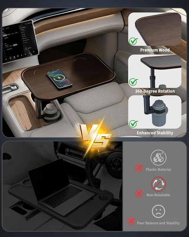 Aucoza Car Desk for Laptop – Adjustable height table tray