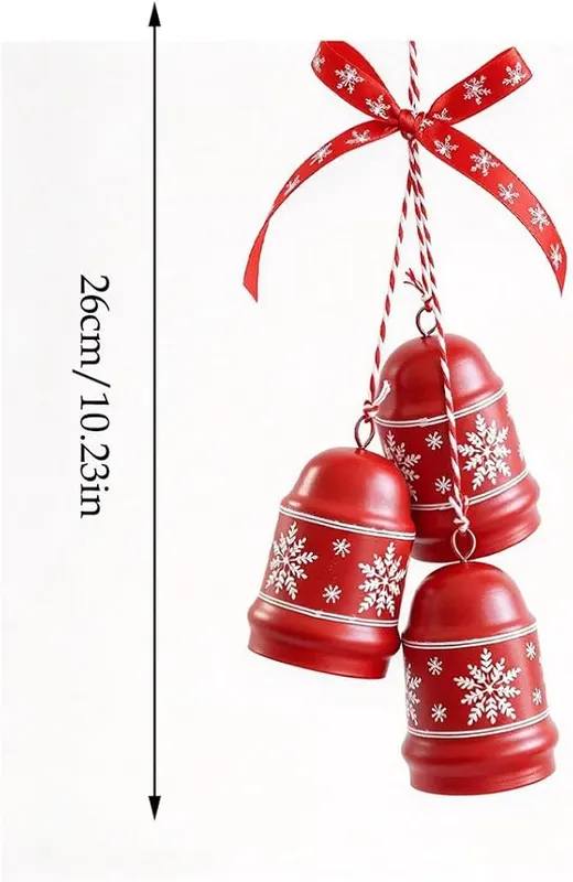 Aufmer 2PCS Iron Snowflake Pattern Christmas Bells – product photo 2 of 7