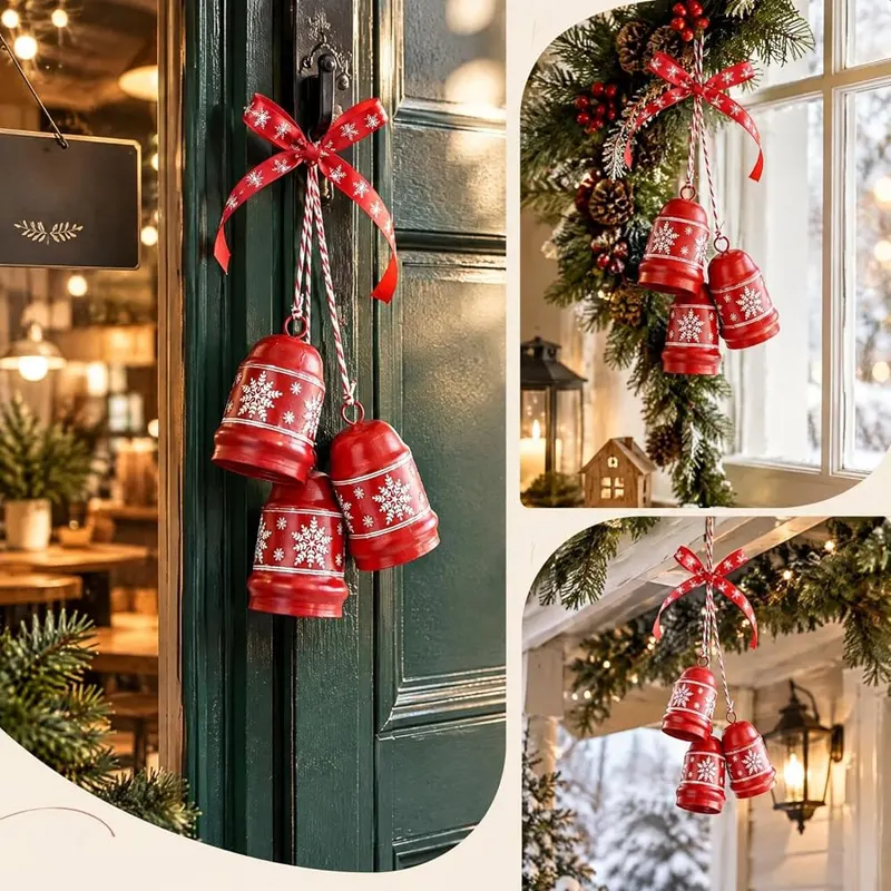 Aufmer 2PCS Iron Snowflake Pattern Christmas Bells – product photo 3 of 7